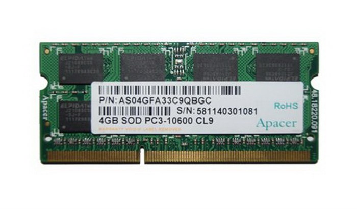رم لپ تاپ اپیسر DDR3 PC3 10600S MHZ SoDimm 4GB 184233
